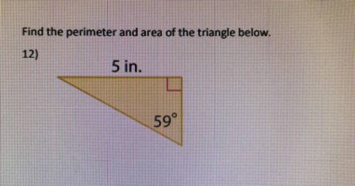 Find the perimeter and area of the triangle below.