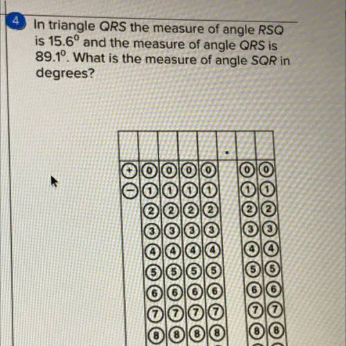 What is the measure of angle SQR in degrees.