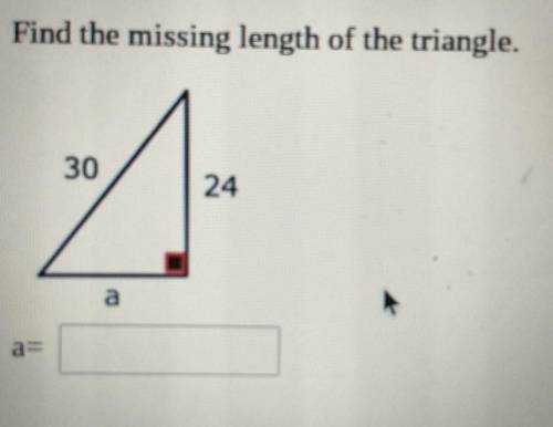 Find the missing length of the triangle. C = 30B = 24A = ?​