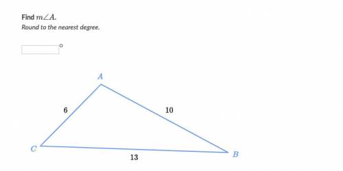 Find m\angle Am∠Am, angle, A.
Round to the nearest degree.