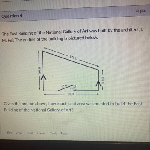 Given the outline above, how much land area was needed to build the East Building of the National G