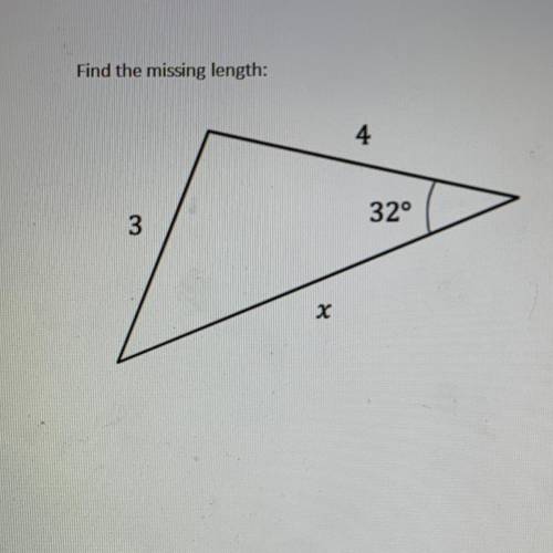 Find the missing length, cosine rule ?