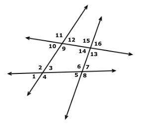 Which angles are supplementary to each other? Select all that apply.