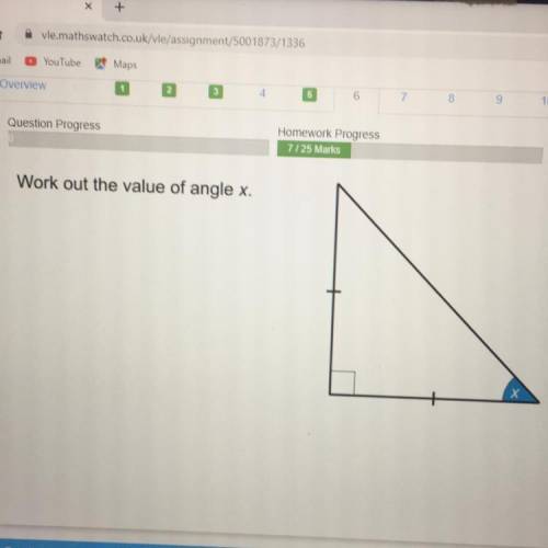 Work out the value of angle x.
х
Plz help!?