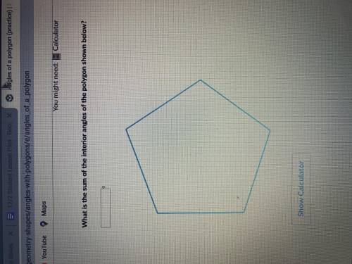 What is the sum of the interior angles of the polygon shown below
