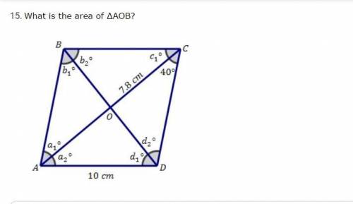 What is the area of ∆AOB?