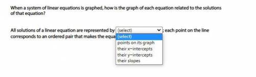 When a system of linear equations is graphed, how is the graph of each equation related to the solu