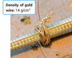 A cylindrical length of 14k gold wire is used in jewelry making.

Estimate the diameter of the wir
