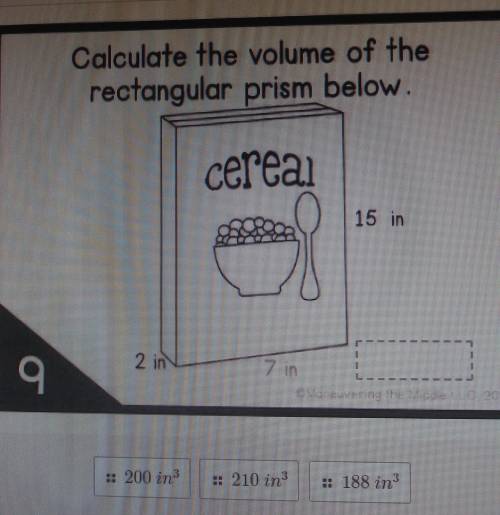 Calculate the volume of the rectangular prism below​