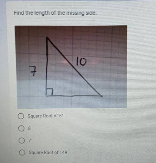 Find the length of the missing side​