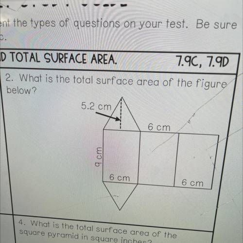 What is the total surface area of the figure below