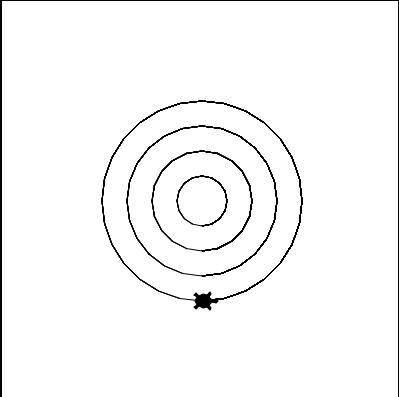 Write a program that draws a dartboard.

Make sure your dartboard:
Consists of 4 concentric circle