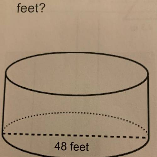 A pool has a circular base with a diameter of 48 feet as shown in the diagram. What is the circumfe