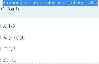 A rational number between (-1)/4 and 1/4 is