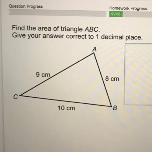 Find the area of triangle ABC.