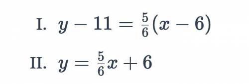 Which of the following equations represents a line that passes through the points (6, 10) and (0,5)