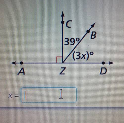 Find the value of x in the figure shown.I need for a test!! ​
