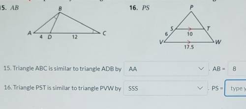 Triangle PST is similar to triangle PVW by​