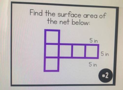 Find the surface area of

the net below
a. 25 square inches
b. 100 square inches
c. 75 square inch