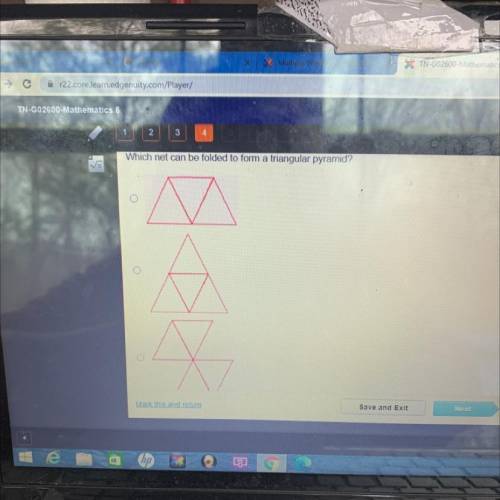 Which net can be folded to form a triangular pyramid?