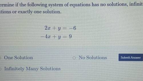 Determine number of solutions in system​