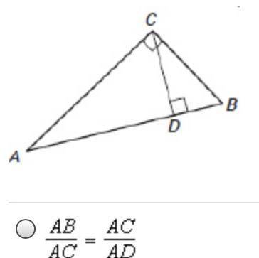 PLEASE HELP DUE IN 10

use the diagram to choose the proportion that is false 
a) ab/ac = ac/ad
b)