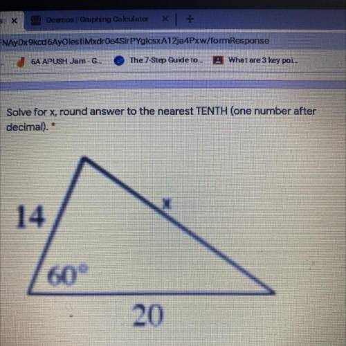 Solve for x round to the nearest tenth