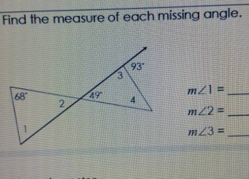 Find the measure of each missing angle ​