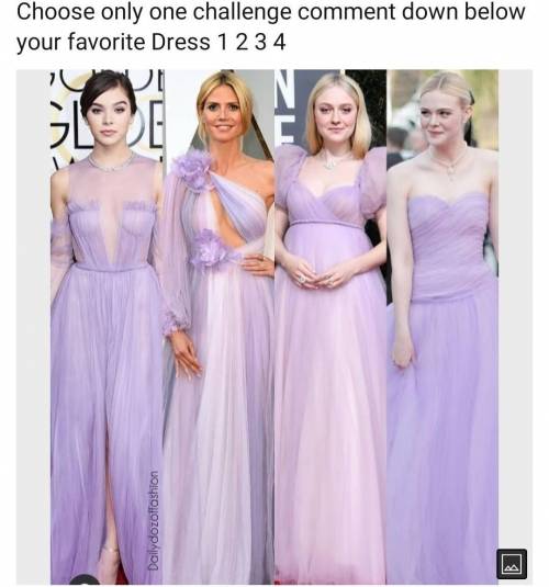 Choose only one challenge from these 4 lavender dress look given

above - 1,2,3,4please choose any