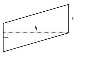The parallelogram shown below has an area of 84 units.
Find the missing height.
h=_____units
