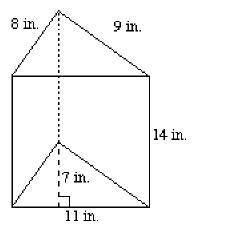 Use a net to find the surface area of the prism.

A.539 in.2
B. 784 in.2
C. 315 in.2
D. 469 in.2