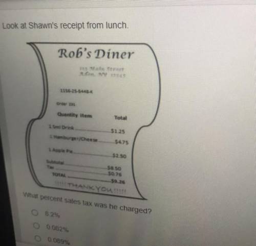 Rob's Diner

1156-25-5448
Quantity item
Total
15ml Drink
$125
Hamburger/Cheese
$475
1 Apple Pie
$2
