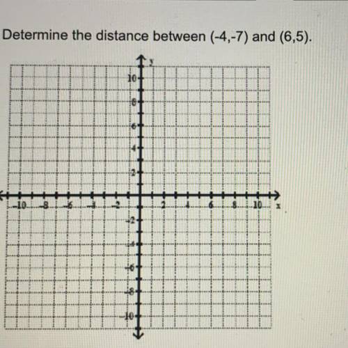 Determine the distance between (-4,-7) and (6,5).