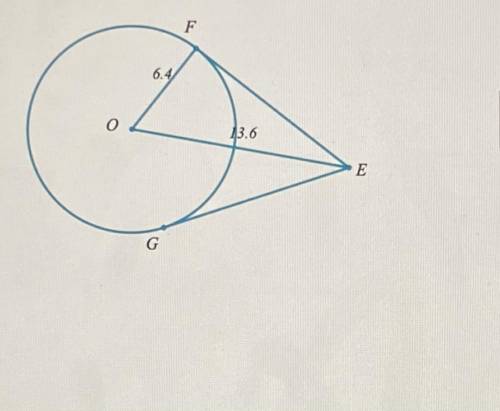 In the figure below, the segments EF and oEG are tangent to the circle centered at O. Given that OF