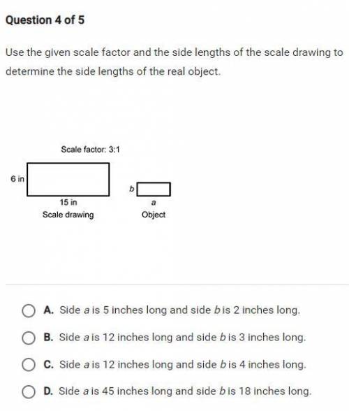 what is the area of the real object that the scale drawing models scale factor 3:1 6in 15 scale dra