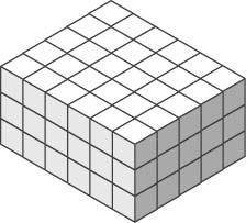 A rectangular prism made of inch cubes is shown.

Drag and drop the correct numbers into each box