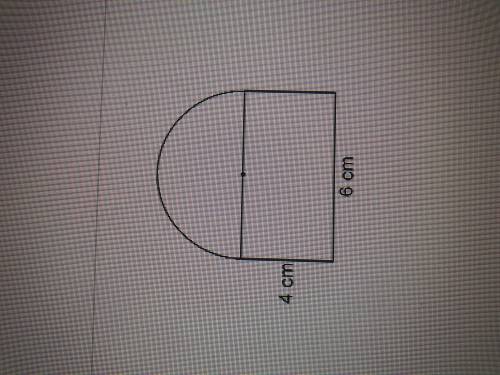This figure consist of a rectangle and a semi circle.

What is the perimeter of this figure?
Use 3