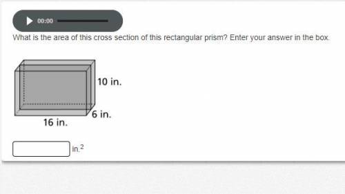 What is the area of this cross-section of this rectangular prism? Enter your answer in the box.

i