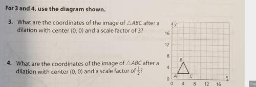 What are the coordinate of ABC after a dilation with center 0,0 and a scale factor of 3 please help