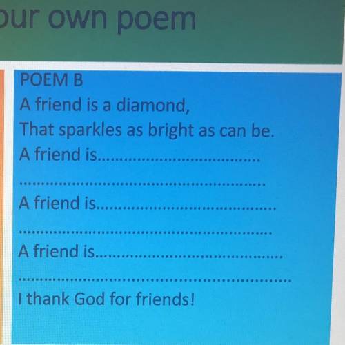 Poem task help complete