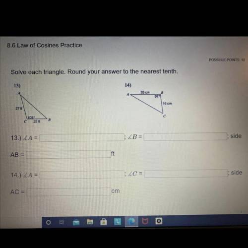 Solve each triangle help pls