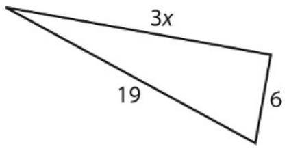 Could the value of x in the triangle below be 4, 6, 9, or 10?
I need to find out what x will be