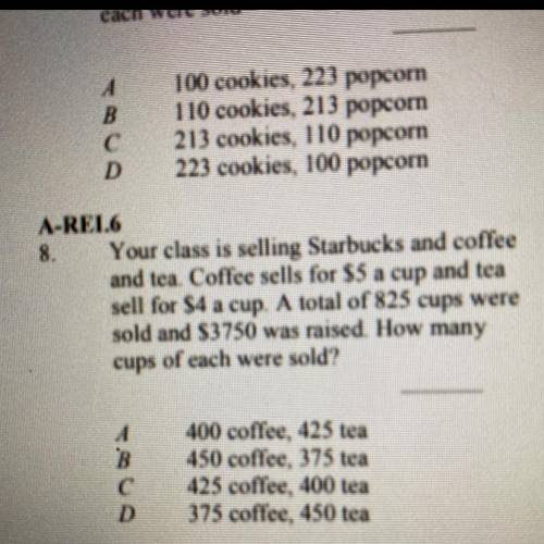 How many cups of each were sold