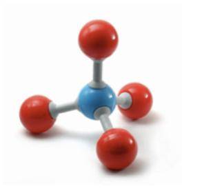 The following model was used to show a molecule of methane or CH4. Describe the number and type of