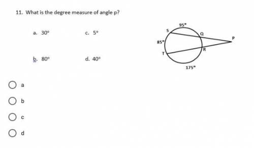 What is the degree measure of Angle P?