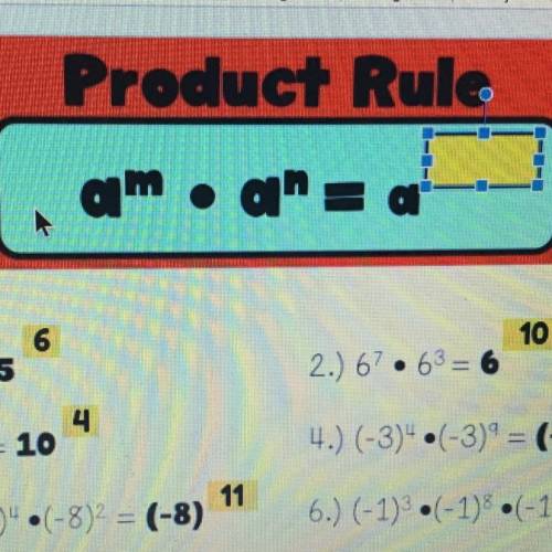 Can you guys help me find the product rule of the question in the blue box?