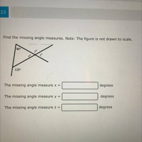 Find the missing angle measures?