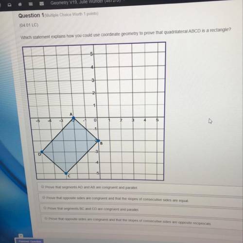 Which statement explains how you could use coordinate geometry to prove that quadrilateral ABCD is