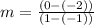 m = \frac{(0- (-2))}{(1 - (-1))}