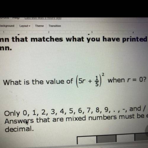 What is the value? when r equals 0